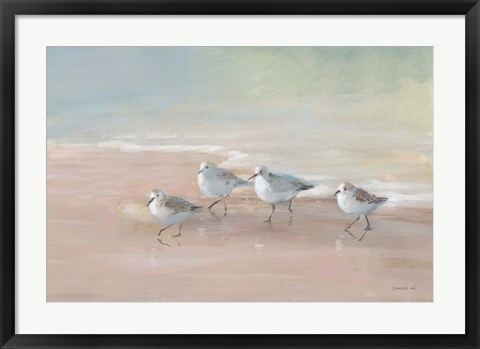 Framed Shorebirds on the Sand I Print