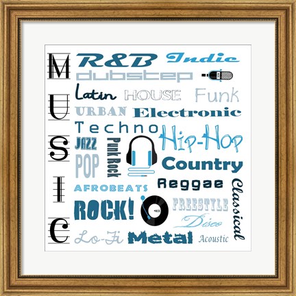 Framed Music 1 Print