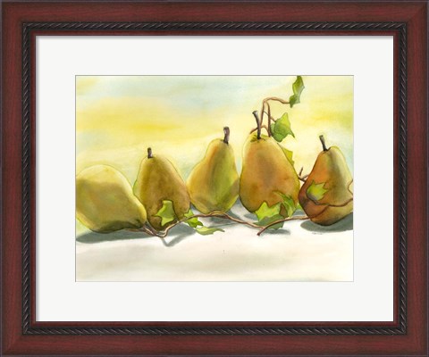 Framed Pears In A Row 1 Print