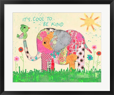 Framed Cool To Be Kind Elephant Print