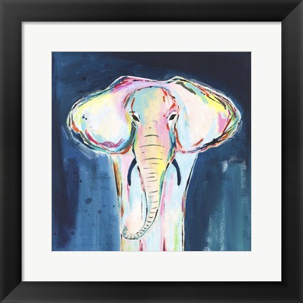Framed Tie Dye Elephant Print