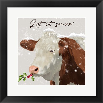 Framed Let It Snow Farm Print