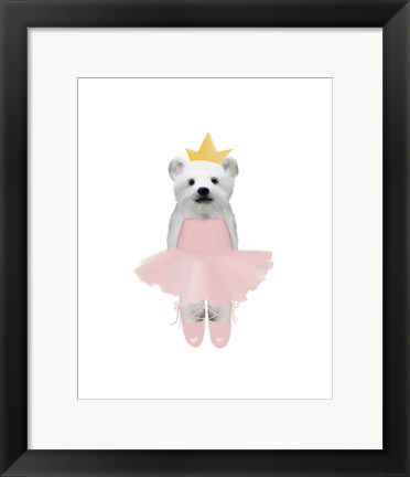 Framed Full Ballet Baby Polar Bear Print