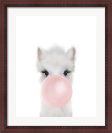 Framed Alpaca Bubble Gum Print