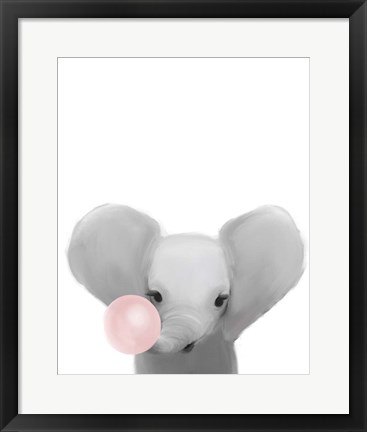 Framed Elephant Bubble Gum. Print