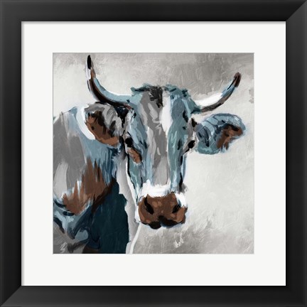 Framed Looking Cow Print