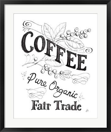 Framed Authentic Coffee VI BW Print