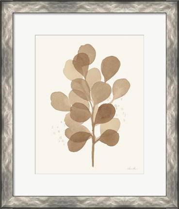 Framed Leaf and Stem V Print