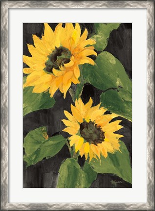 Framed Sunny Blooms on Black Print
