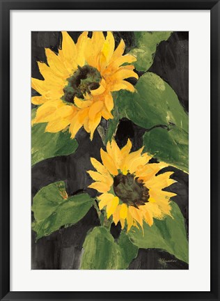 Framed Sunny Blooms on Black Print