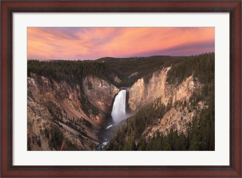 Framed Lower Falls of the Yellowstone River I Print