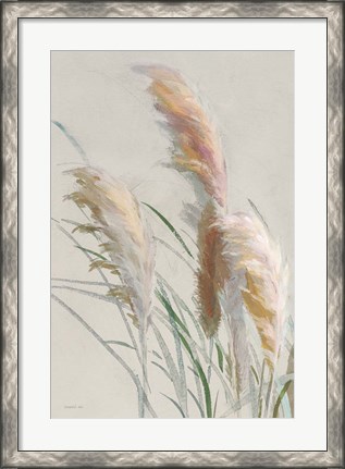 Framed Neutral Pampas Grasses II Print