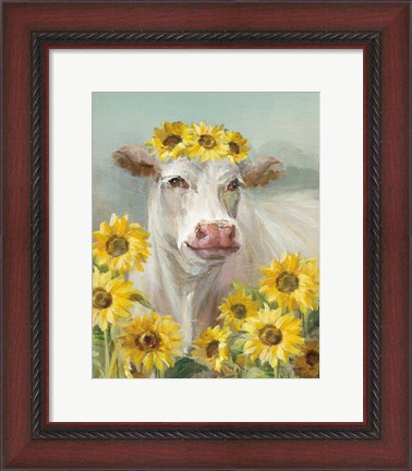 Framed Cow in a Crown II Print