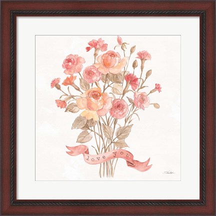 Framed Romantic Blooms V Print