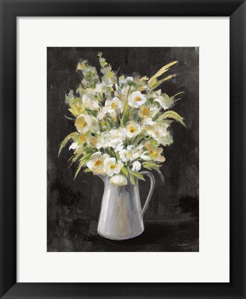 Framed Farm Bouquet on Black Print