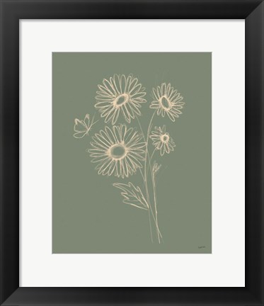 Framed Among Wildflowers III Sage Print