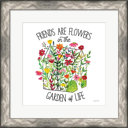 Framed Greenhouse Blooming IV Friends Print