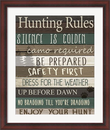 Framed Hunting Rules Print