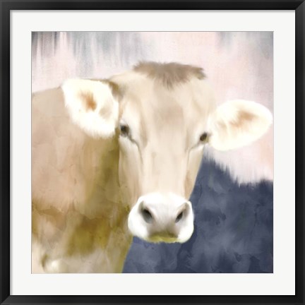 Framed Pink Bush Cow Print