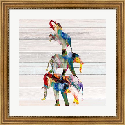 Framed Elephant Trio Print