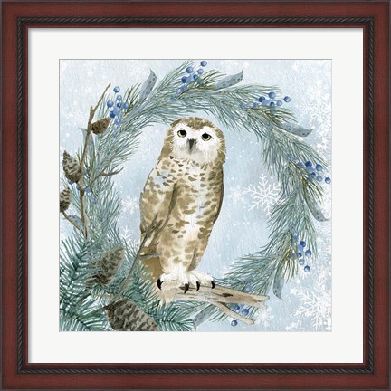 Framed Winter Owl 3 Print