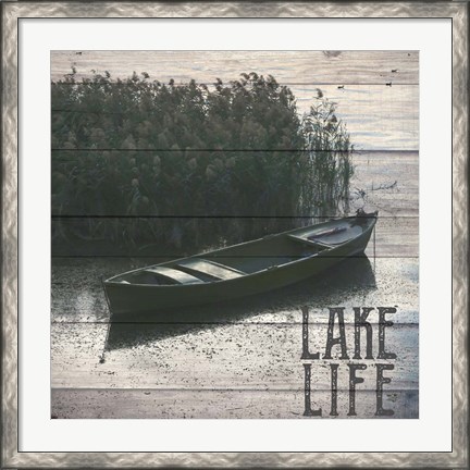 Framed Lake Life Lake Canoe Print