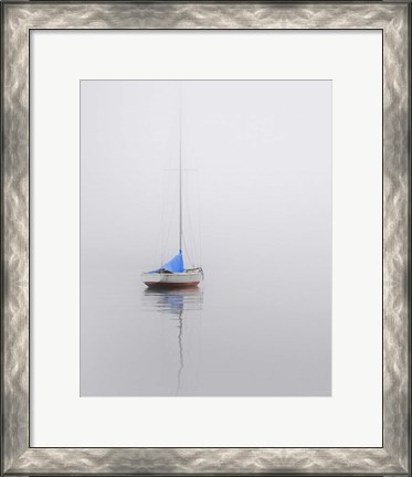Framed Sailboat; Red, White &amp; Blue Print