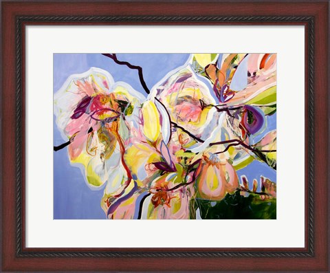 Framed Cool Spring Blues with Magnolia Print