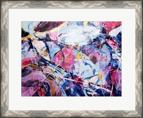 Framed Icy Winter Leaves 4 Print