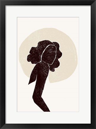 Framed Black and Beige I Print