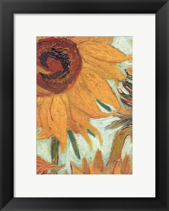Framed Vase with Twelve Sunflowers, .c1888 (detail) Print