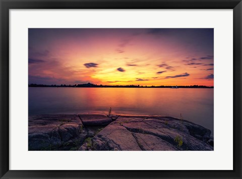 Framed Sunset Over the St. Lawrence River Print