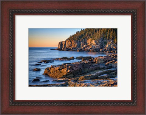 Framed Morning Light on Otter Cliff Print