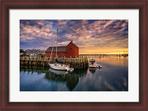 Framed Rockport Harbor at Dawn Print