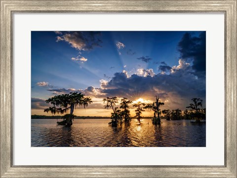 Framed Sunset on Lake Martin Print