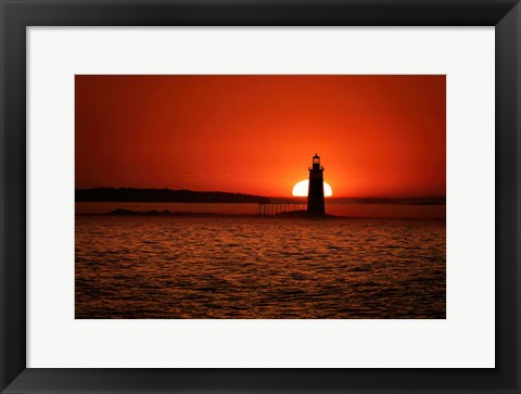 Framed Sunrise at Ram Island Ledge Print