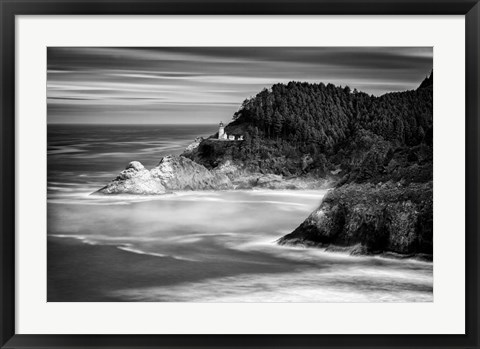 Framed Rick Berk-Perched Above the Pacific Monochrome.tif Print