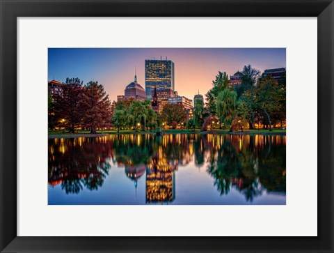 Framed Autumn Twilight in Boston Print