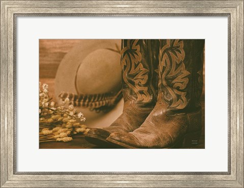 Framed Cowboy Boots V Print