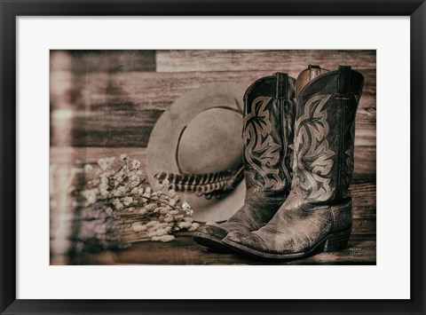 Framed Cowboy Boots III Print