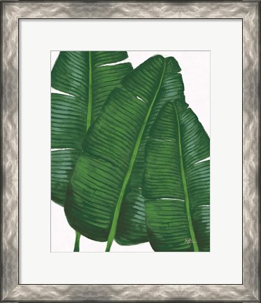 Framed Emerald Banana Leaves II Print