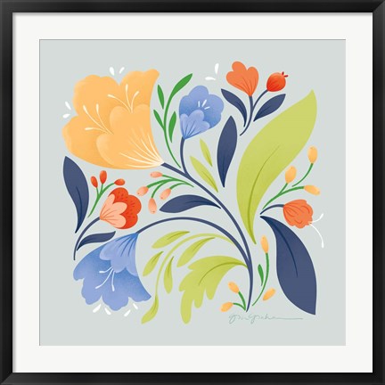 Framed Floral Study II Bright Print
