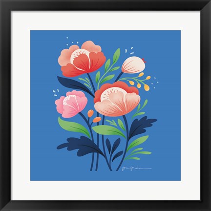 Framed Flower Field II Bright Sq Print