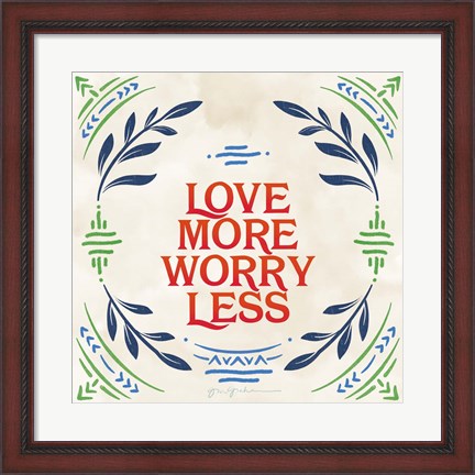 Framed Heart and Mind II Love More Bright Print