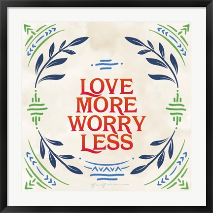 Framed Heart and Mind II Love More Bright Print