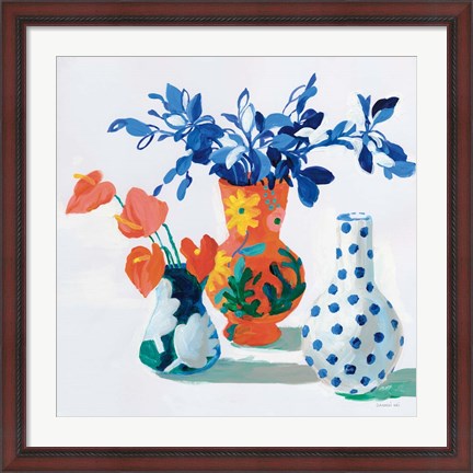 Framed Bungalow Vases Print