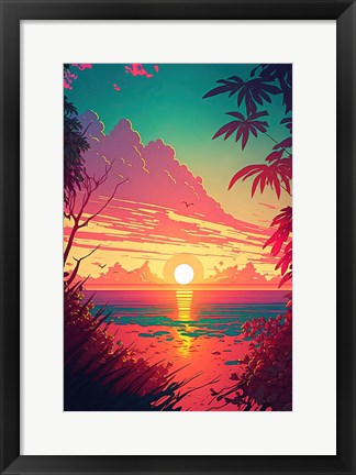Framed Sunset B6 Print