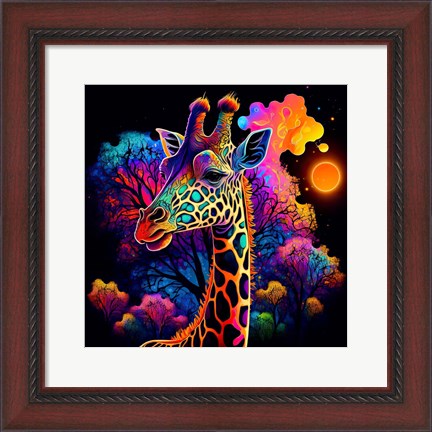 Framed Giraffe 1 Print