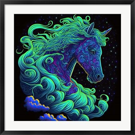 Framed Clouded Horse 1 Print