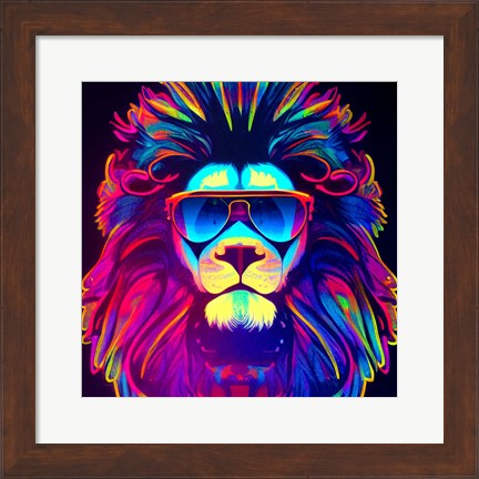 Framed Sunglasses Lion Cool Print